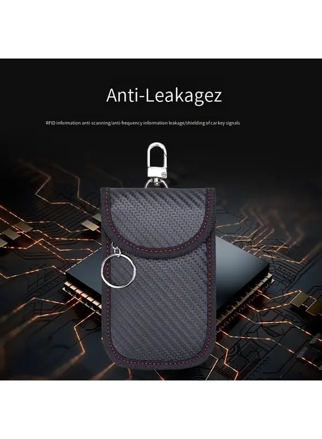 Universal Fit Black RFID Key Fob Protector Faraday Bag Anti Theft Double Layer Shielding - Image 2