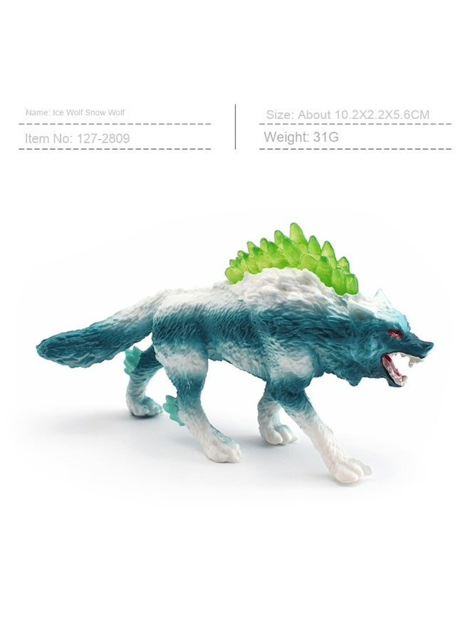 NIBEMINENT World of Warcraft Beast Roaring Snow Wolf Knight Desktop Figure