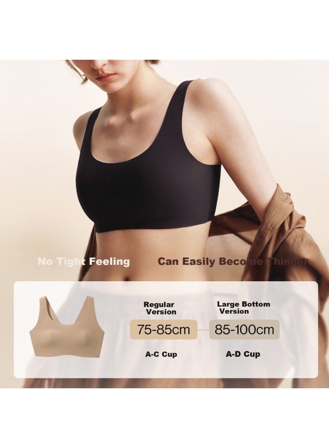 Ubras Seamless Small Milk Skin Paper Thin Invisible Bra, Slimming And Thin, Invisible Vest, Women's Oat Milk Standard - Image 5