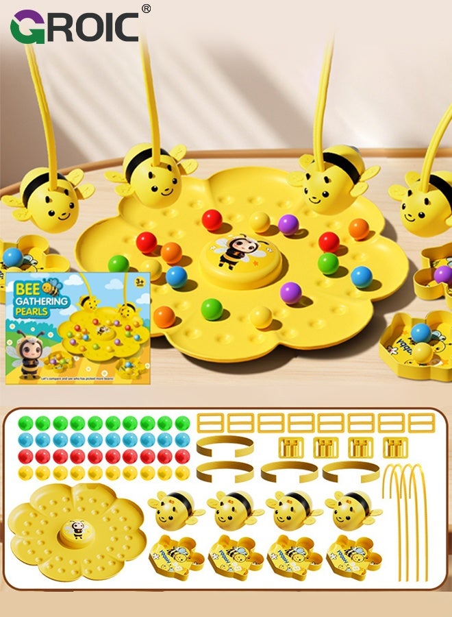 GROIC Magnetic Bee Bean Picking & Tabletop Fishing Game，Adjustable Headband, Educational Focus Toy Ages3+ Family Party Travel Games for Indoor/Outdoor - Image 1