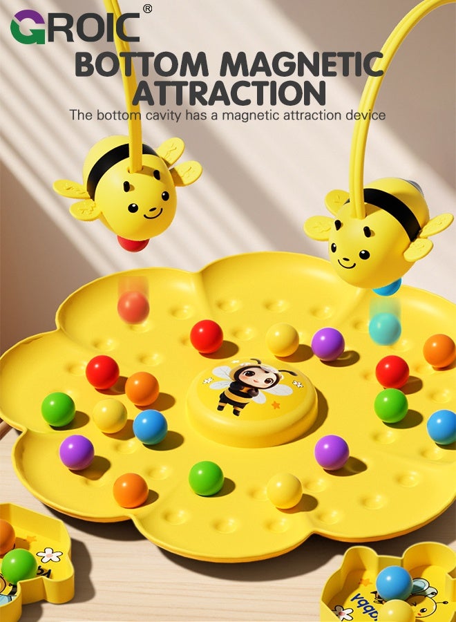 GROIC Magnetic Bee Bean Picking & Tabletop Fishing Game，Adjustable Headband, Educational Focus Toy Ages3+ Family Party Travel Games for Indoor/Outdoor - Image 5