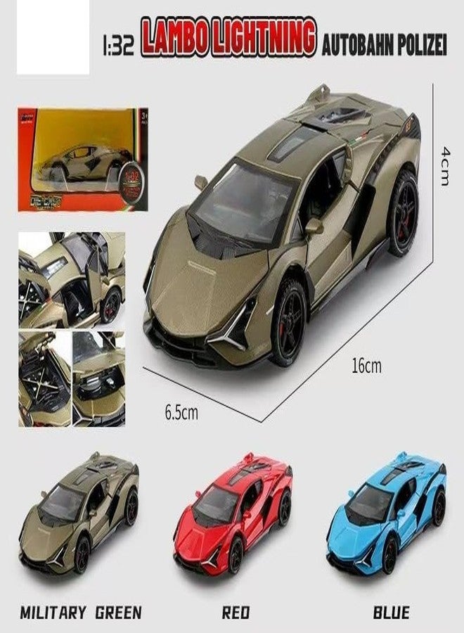 Galaxy Hi-Tech Lamborghini Sian Toy Car 1:32 Exclusive Alloy Metal Pull Back Die-cast Car Metal Pullback Toy with Openable Doors & Light, Music Boys Gifts Toys for Kids【Colors as Per Stock】 - Image 2
