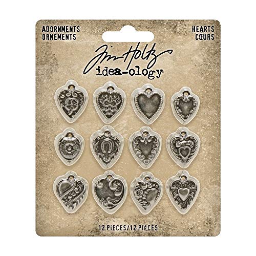 Tim Holtz Advantus Tim Holes Hearts Craft and Hobby Charm in Metal for Wedding Anniversary Christmas Birthday - Image 1