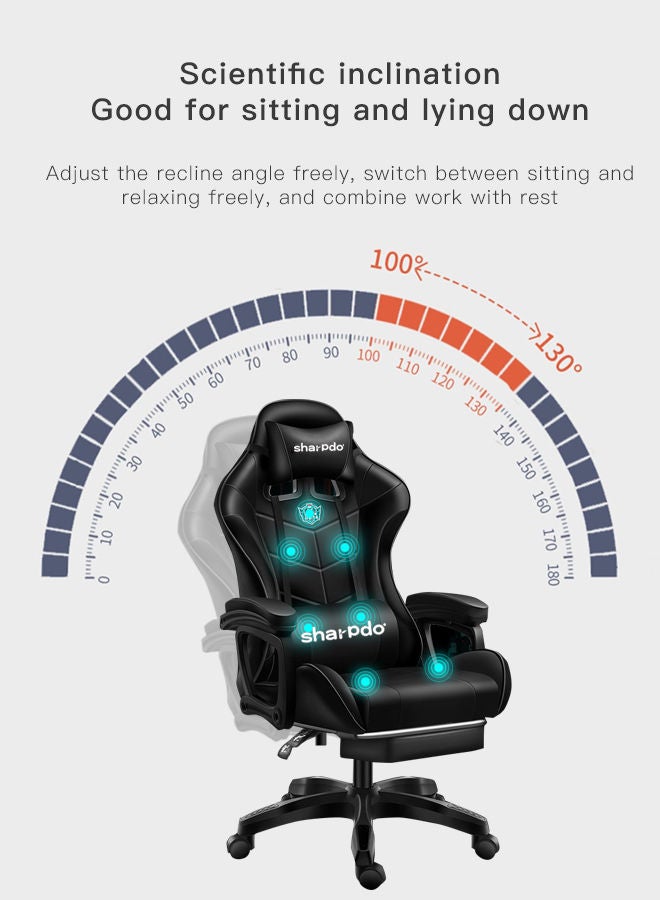 Sharpdo Household E-sports Game Chair With Foot Pad and Massage - Image 4