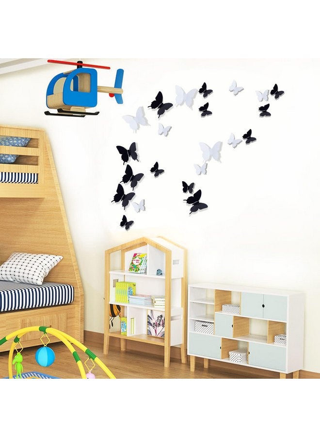 ويكين ملصقات حائط قابلة للإزالة على شكل فراشة ثلاثية الأبعاد من WeKen، 24 قطعة، ديكور أسود لغرفة الأطفال أو غرفة النوم - (ملصقات ثلاثية الأبعاد على شكل فراشة سوداء للجدران، مقاسين) - Image 3