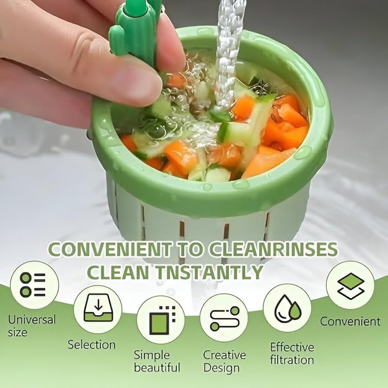 ABTER Cactus Kitchen Sink Drain Strainer - Automatic Dumping Basket & Waste Collector, Multi-Functional Sink Draining Filter with Easy Press Net Lifting - Image 2
