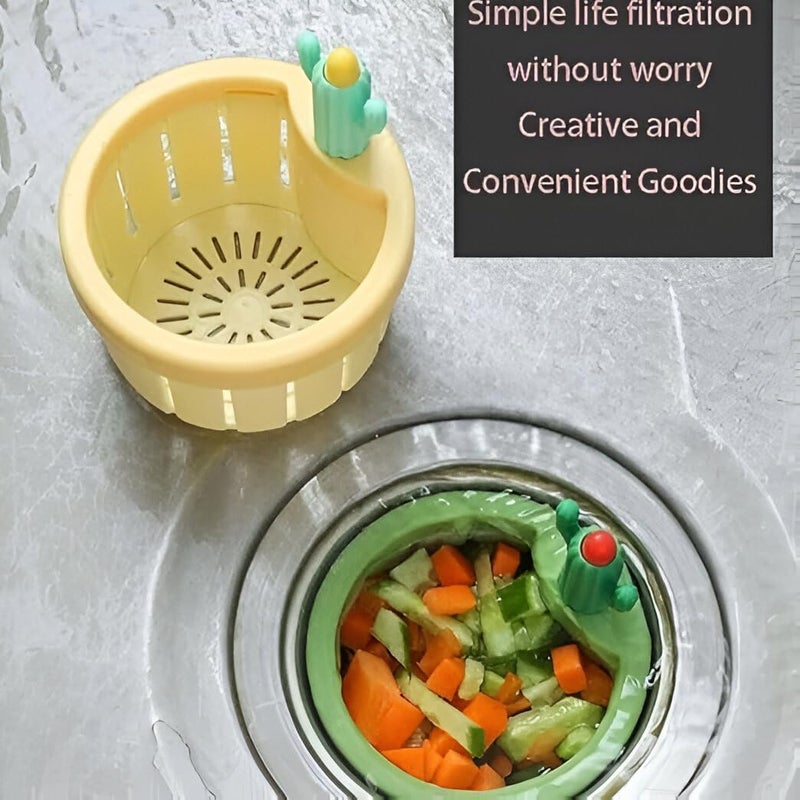 ABTER Cactus Kitchen Sink Drain Strainer - Automatic Dumping Basket & Waste Collector, Multi-Functional Sink Draining Filter with Easy Press Net Lifting - Image 4