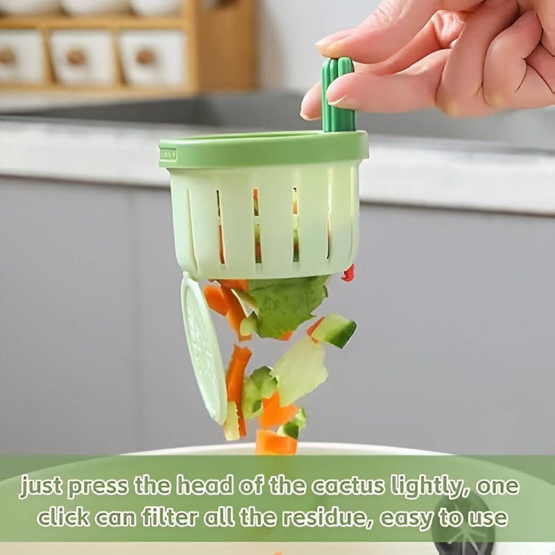 ABTER Cactus Kitchen Sink Drain Strainer - Automatic Dumping Basket & Waste Collector, Multi-Functional Sink Draining Filter with Easy Press Net Lifting - Image 3