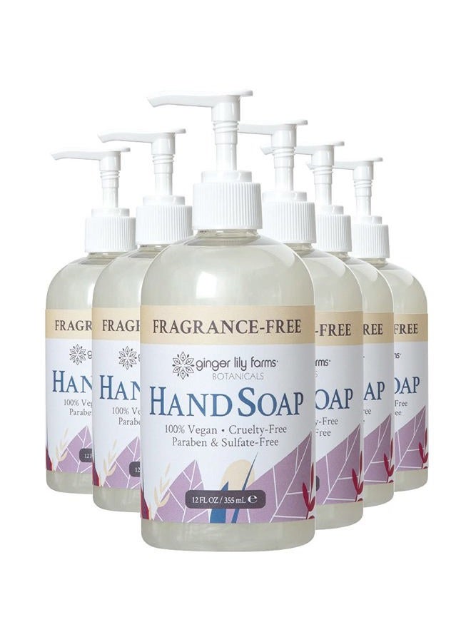 ginger lily farms Botanicals All-Purpose Liquid Hand Soap, 100% Vegan & Cruelty-Free, Fragrance-Free, 12 fl oz (Pack of 6) - Image 1