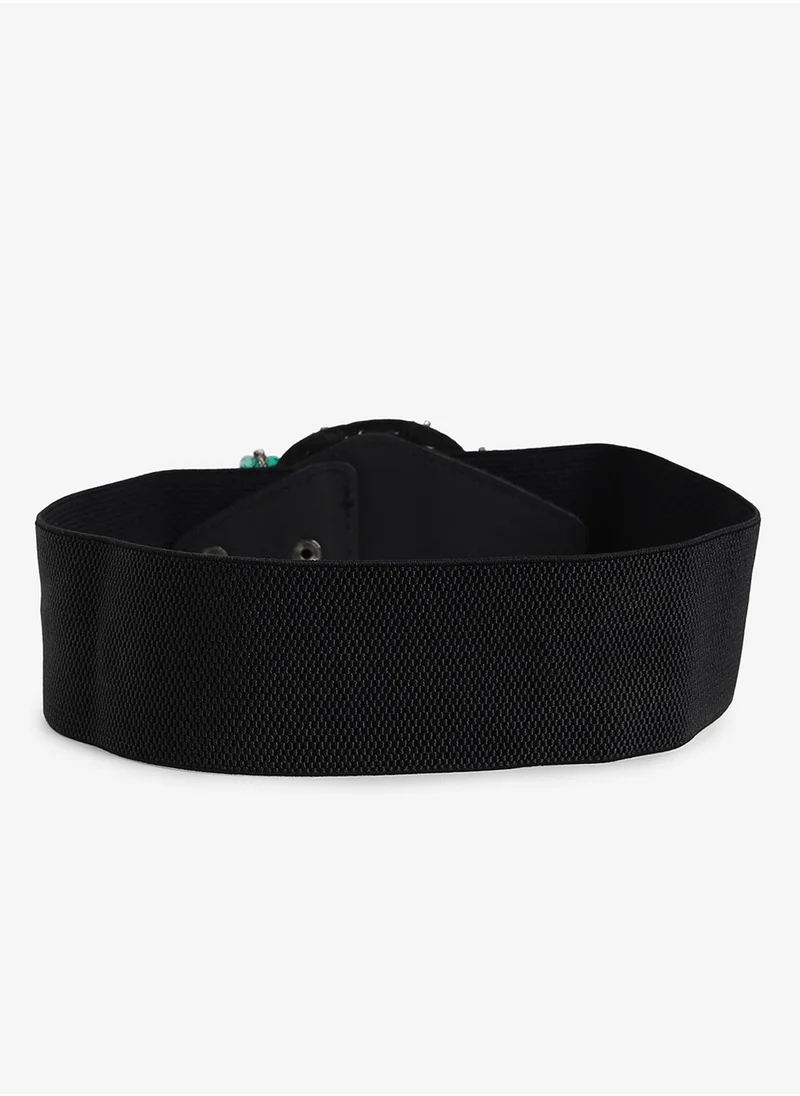 صوص هاوت Black Textured Waist Belt