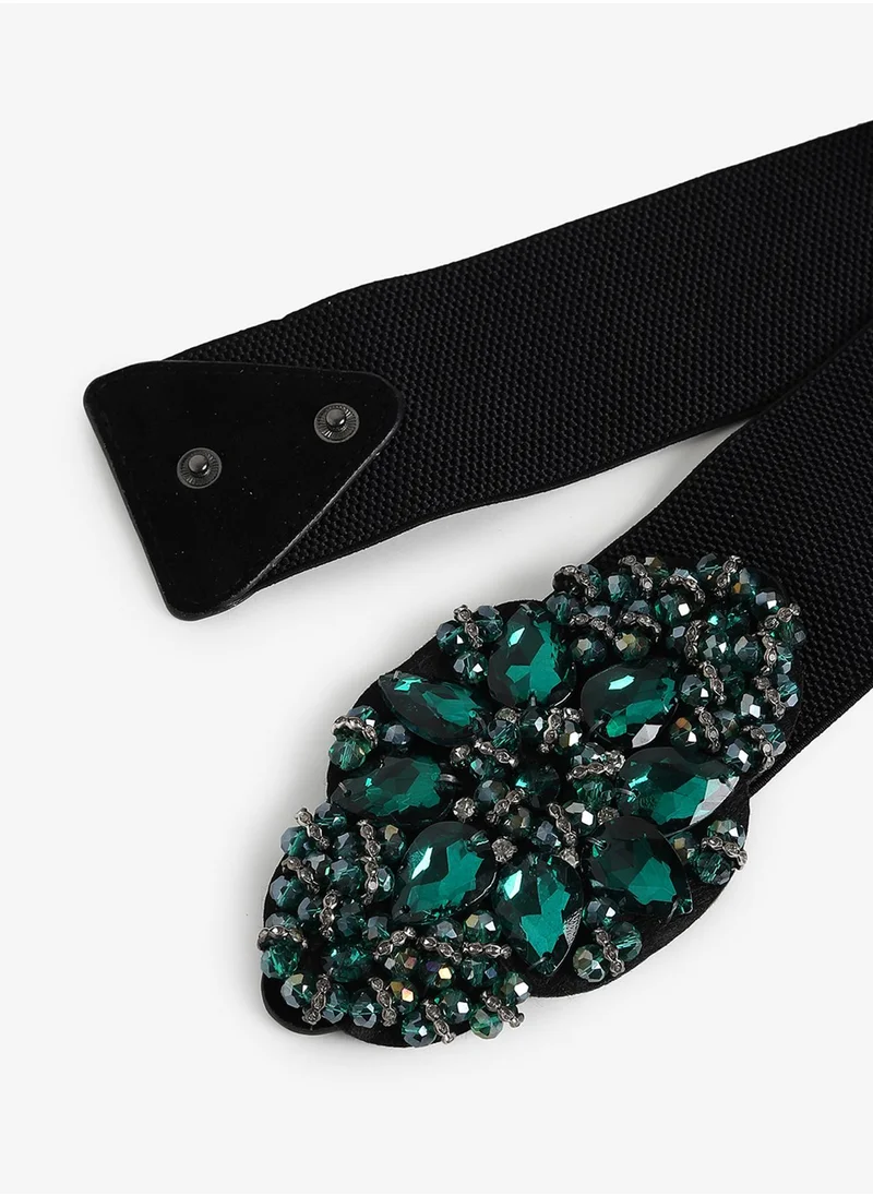 صوص هاوت Black Textured Waist Belt