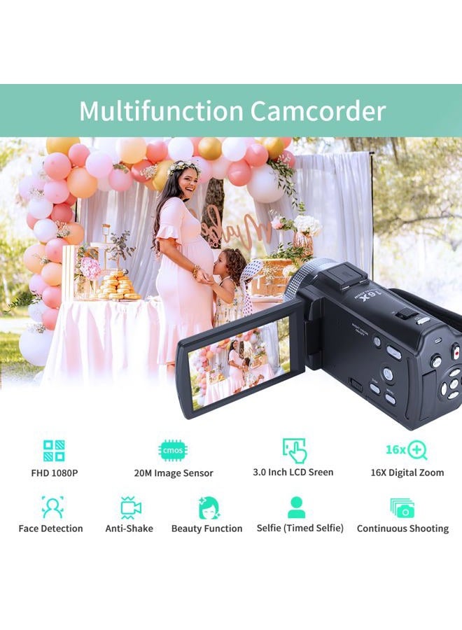ORDRO Camcorders HDV-V12 HD 1080P Video Camera Recorder Infrared Night Vision Camera Camcorders with 16G SD Card and 2 Batteries - Image 3