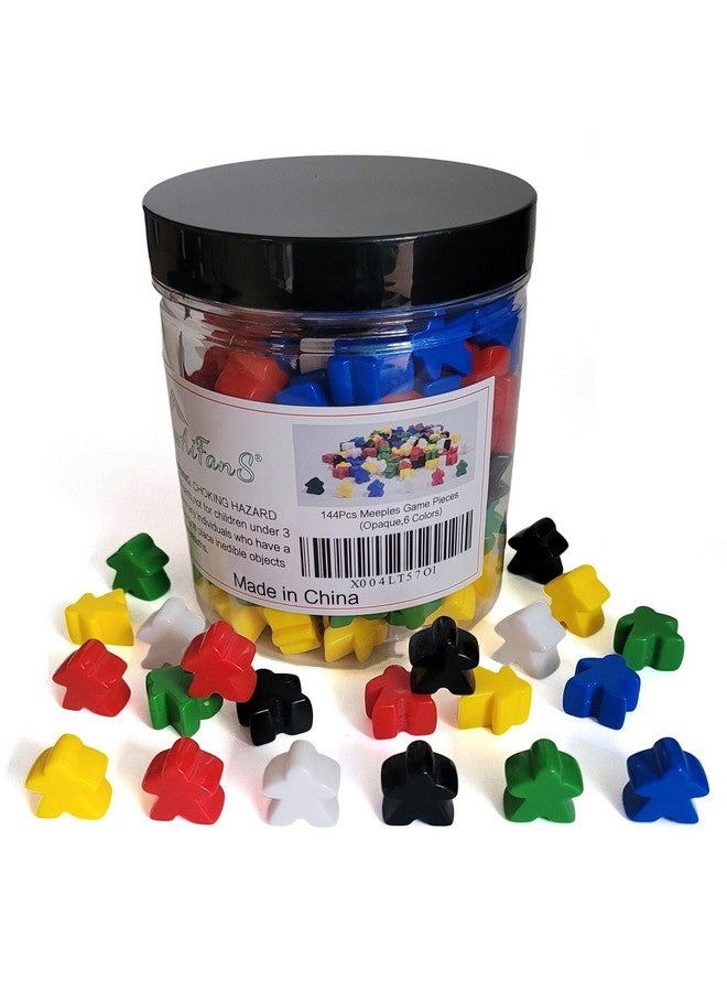 AiFanS 144 Pieces Meeples Game Tokens - Opaque Board Game Pieces in 6 Colors, Perfect for Board Games, with Convenient Portable Storage Box - Image 1