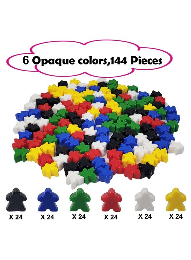 AiFanS 144 Pieces Meeples Game Tokens - Opaque Board Game Pieces in 6 Colors, Perfect for Board Games, with Convenient Portable Storage Box - Image 2