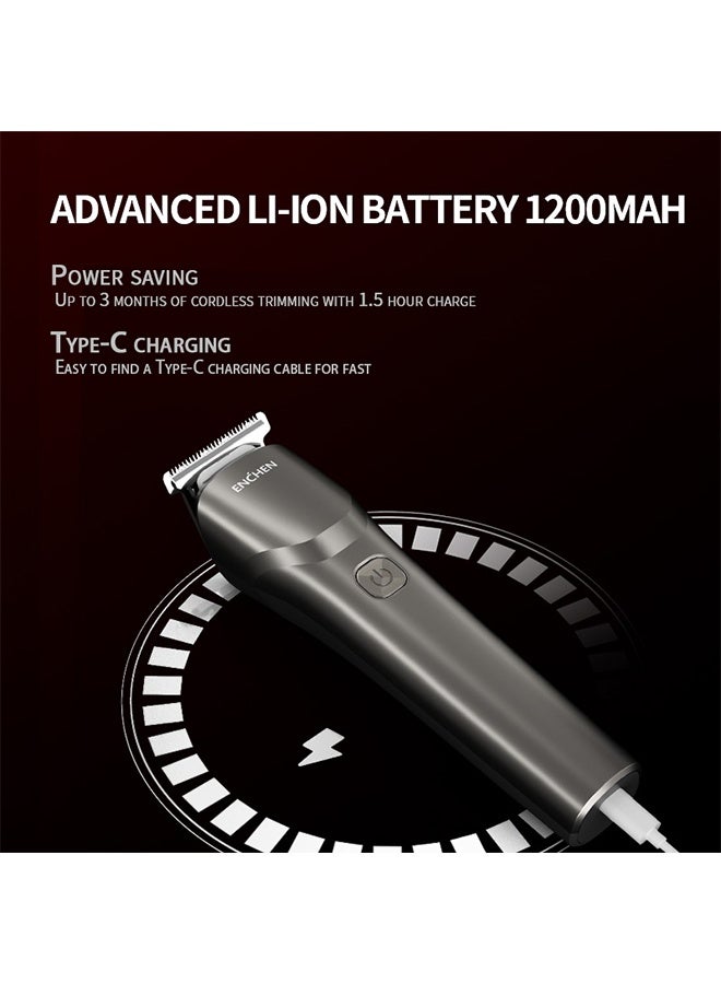 Men's Electric Beard Trimmer, All-in-One Grooming Kit, Suitable for Private Areas, Beard, Full Body, and Hair, Comes with 4 Guide Combs, USB Type-C Charging, 90-Minute Runtime, LED Indicator - Image 5