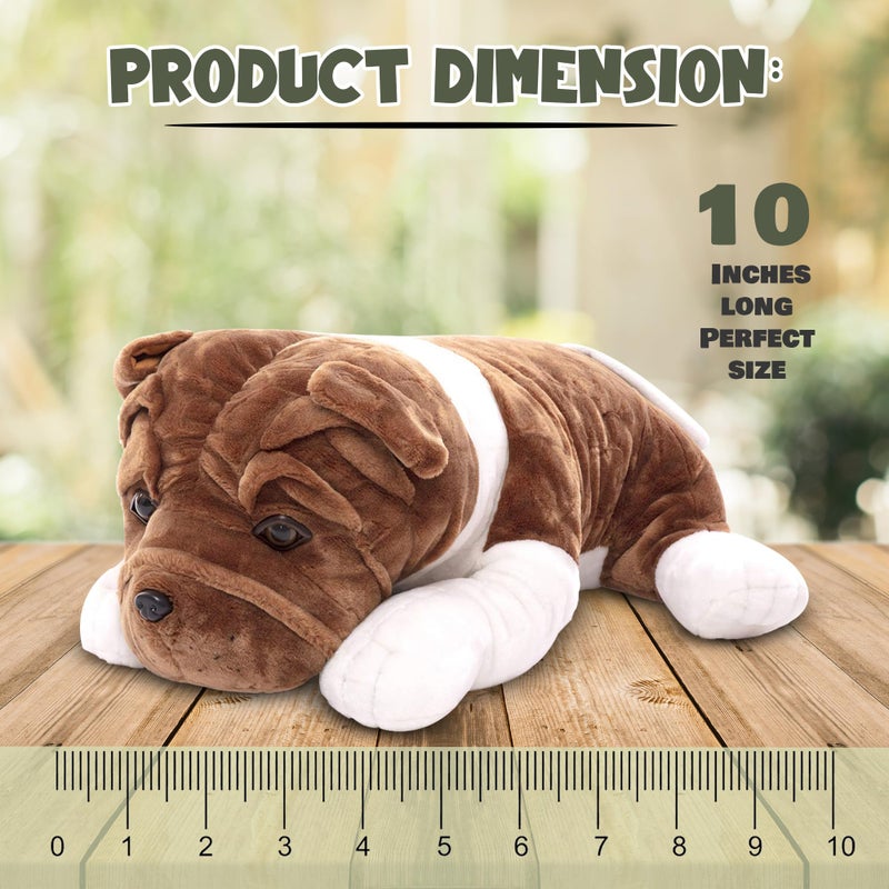 Plushland Realistic Stuffed Animal Toys Puppy Dog, Holiday Plush Figures for Kids, Babies to Play with (Bulldog 10") - Image 3