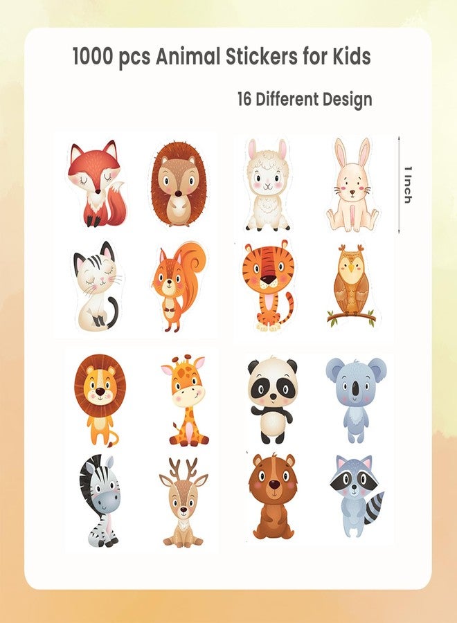 IMagicoo 1000 Pcs Reward Stickers for Kids,Cute Animal Teacher Stickers Roll for Kids Toddlers Student Classroom Water Bottles Party Deco Planner School, Potty Traning Sticker (Multi-Color Forest Animal) - Image 2