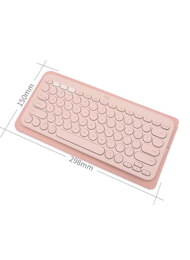 BURAQ For Logitech K380 Leather Keyboard Thin and Lightweight Portable Liner Bag Waterproof Protective Cover(Pink)  - Image 3