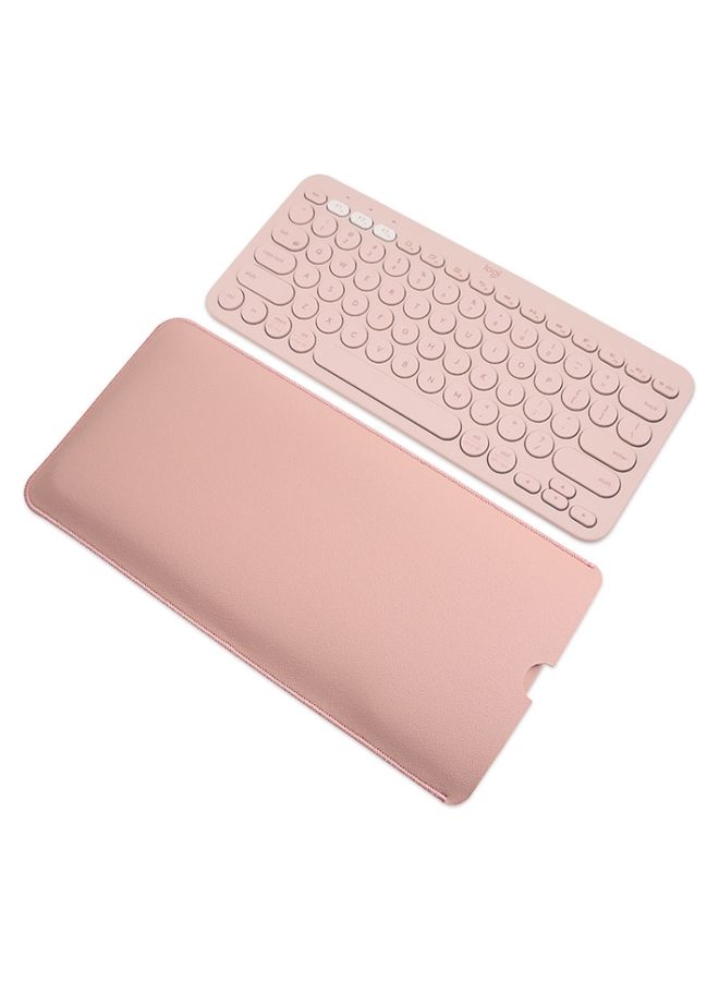 BURAQ For Logitech K380 Leather Keyboard Thin and Lightweight Portable Liner Bag Waterproof Protective Cover(Pink)  - Image 2