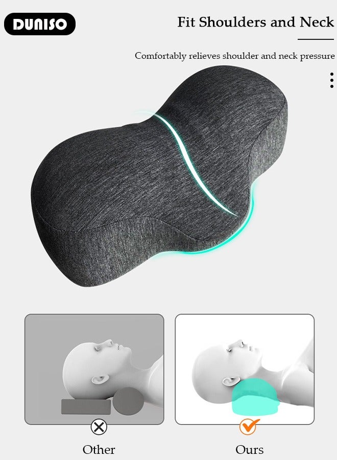 DUNISO Ergonomic Orthopedic Neck Support Pillow, Cervical Pillow for Shoulder and Neck Pain Relief, Memory Foam Neck Pillow for Side Back Stomach Sleeping - Image 3
