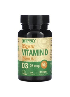 Deva Deva, Vegan Vitamin D3, 25 mcg (1,000 IU), 90 Tablets  - Image 1