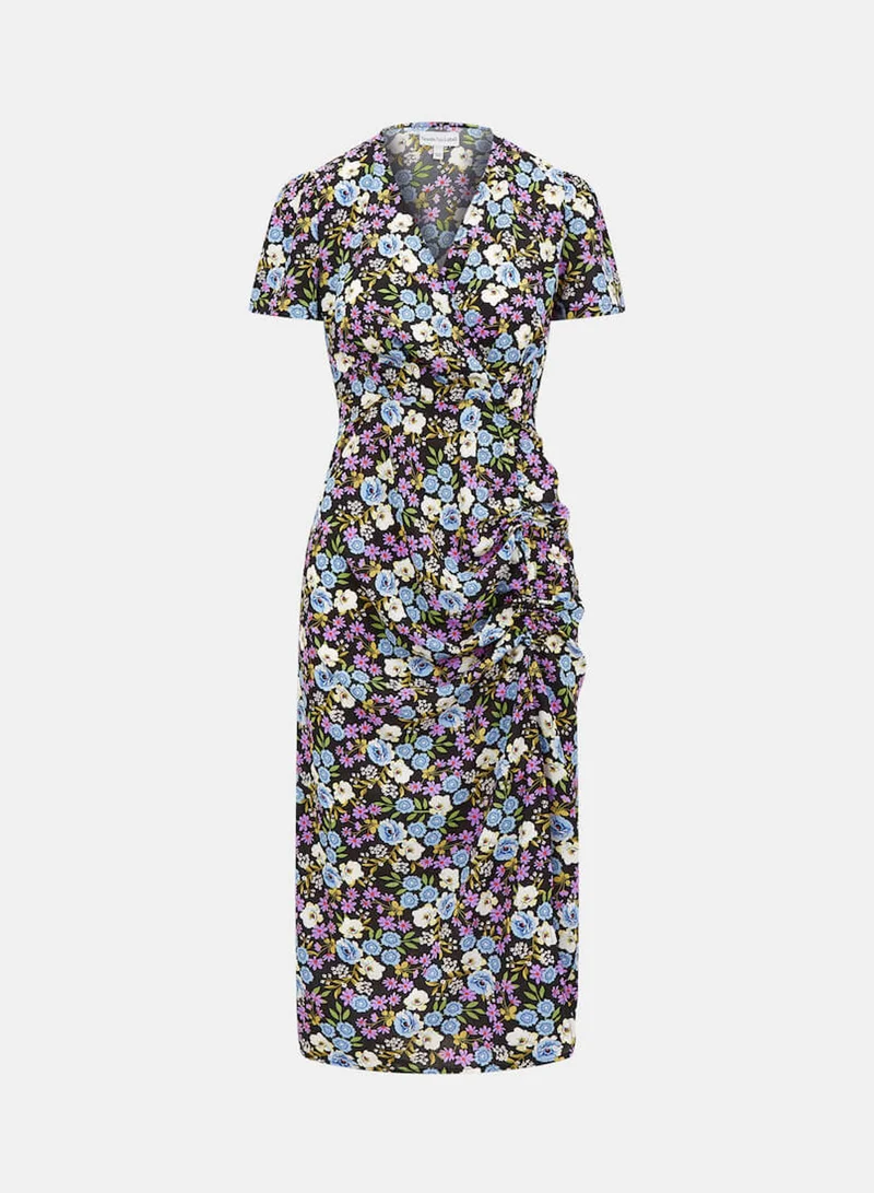 Needs No Label  Multicoloured Floral Wrap Midi Dress for Women | Best Price UAE