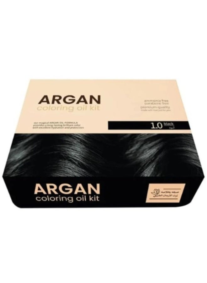 Argan Coloring Oil Kit Black 1.0 - 75ML