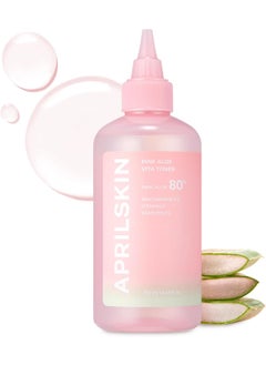 APRILSKIN APRILSKIN Pink Aloe Vita Toner  Calms and Soothes Redness Smoothens and Controls Excess Sebum  80 Pink Aloe Vera Water  Hydrating NonSticky  Clean  Vegan Korean Skin Care 845 floz 