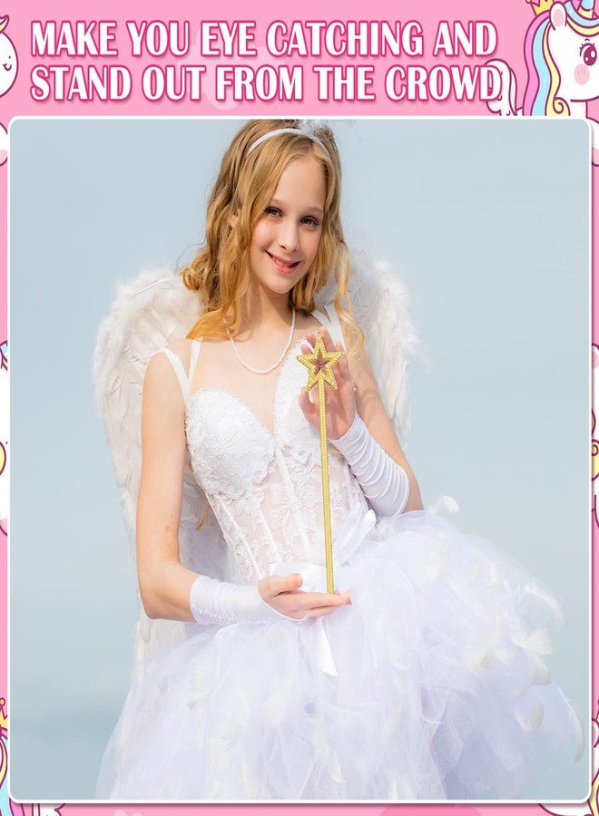 Sratte 100 Pcs 13 Inch Star Wand Fairy Baton Stick Princess Plating Wand Fairy Accessories for Women Angel Baton for Girls Kids Witch Costume Halloween Witch Queen Cosplay Prop(Gold) - Image 4