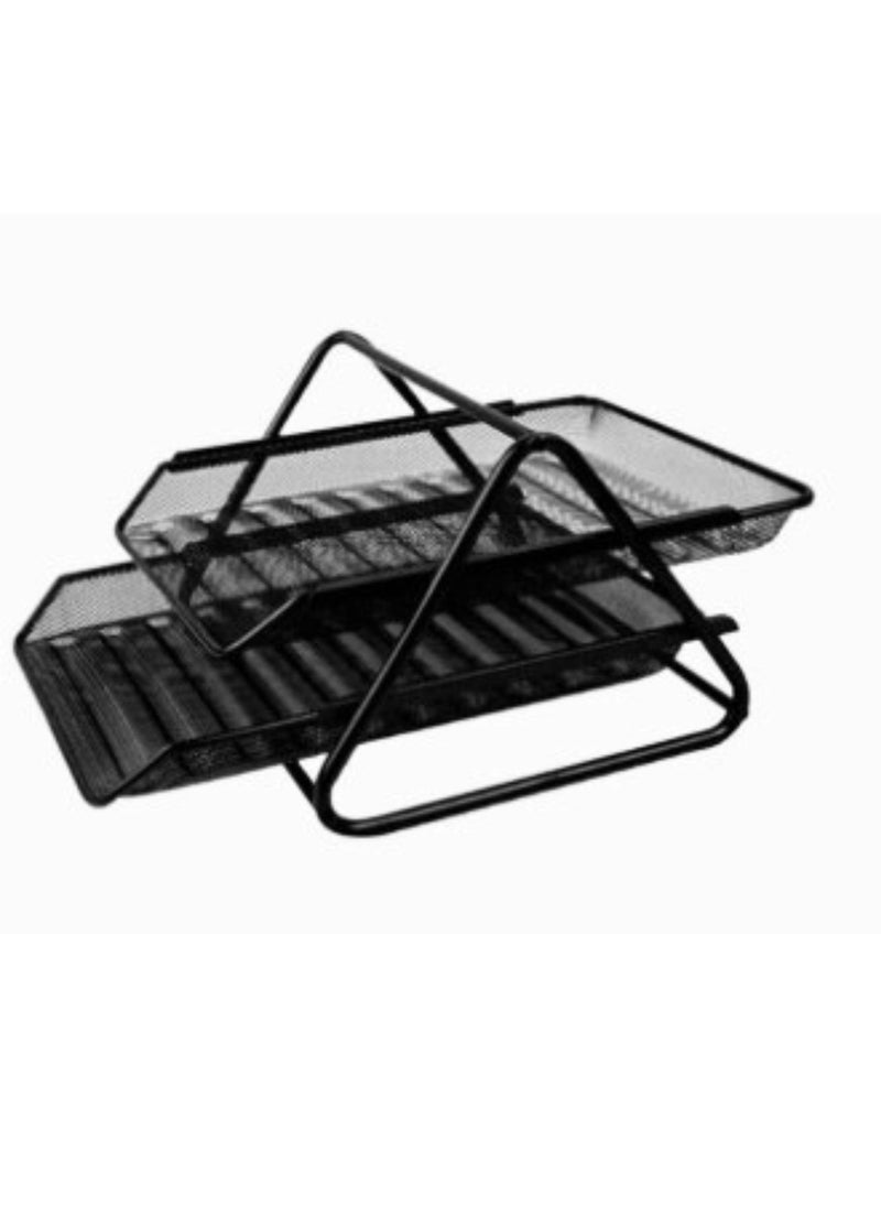 Deli 2-Floor Multipurpose Office Drawer Organizer Black  - Image 1