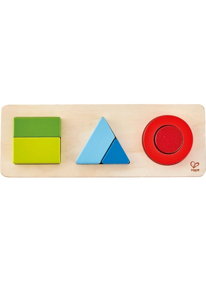 هيب Hape Geometry Puzzle, Wooden Geometric Shapes, Learning & Educational Puzzle, Wooden Toy, 7 Pieces Wood, Puzzle For Toddlers, Gift For Toddlers