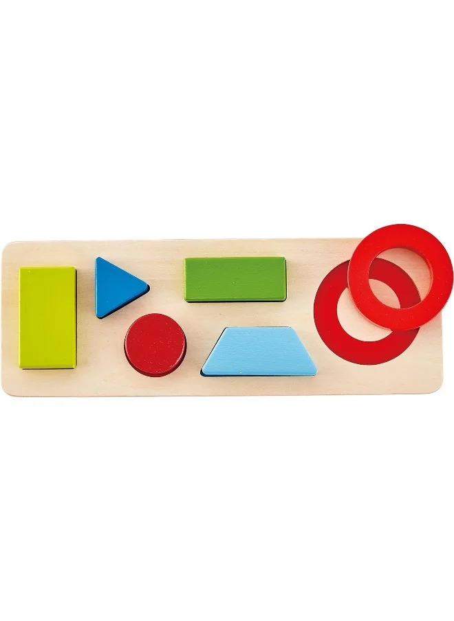 هيب Hape Geometry Puzzle, Wooden Geometric Shapes, Learning & Educational Puzzle, Wooden Toy, 7 Pieces Wood, Puzzle For Toddlers, Gift For Toddlers