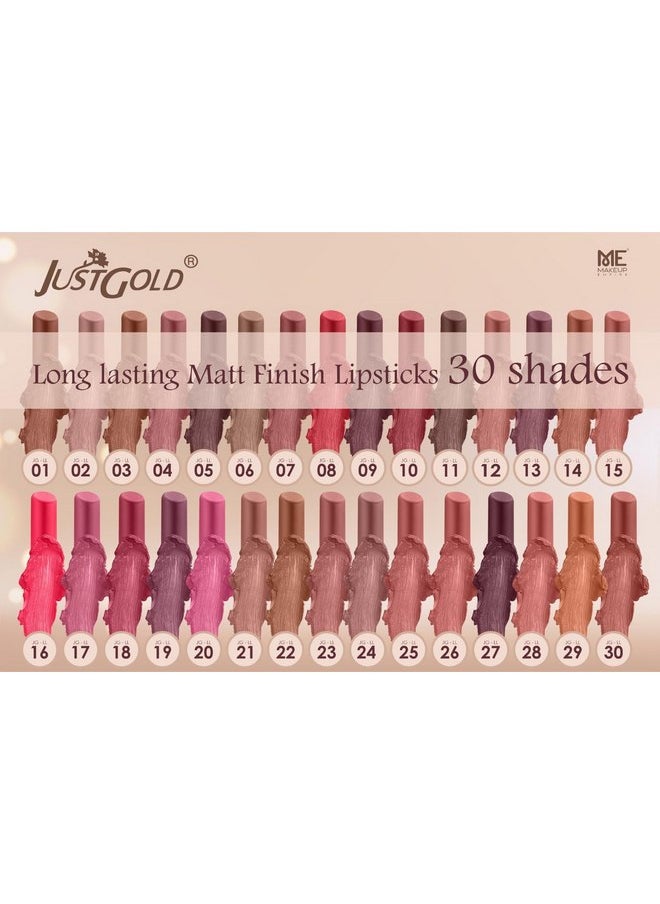 JUST GOLD Just Gold Long Lasting Matte Finish Creamy matte lipstick with nourishment of vitamin E and Aloe vera L07 Maroon  - Image 3