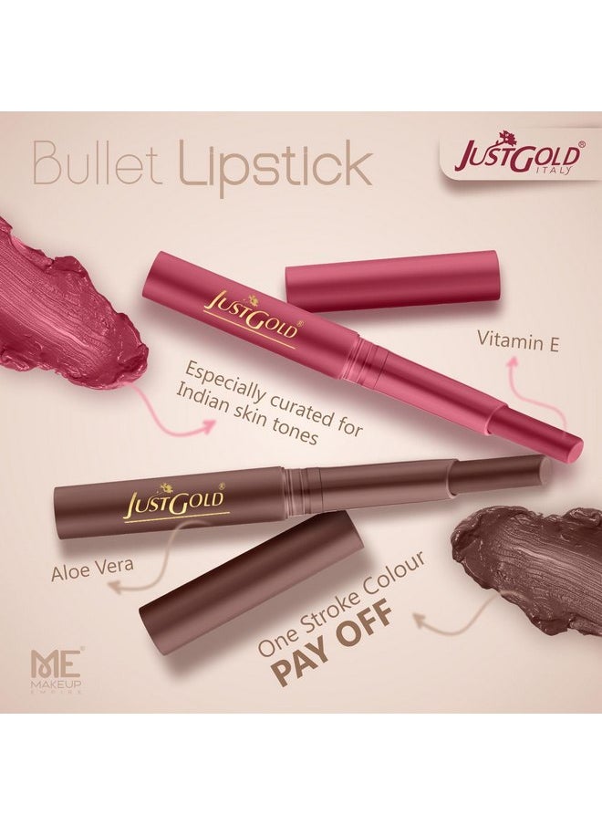 JUST GOLD Just Gold Long Lasting Matte Finish Creamy matte lipstick with nourishment of vitamin E and Aloe vera L07 Maroon  - Image 2