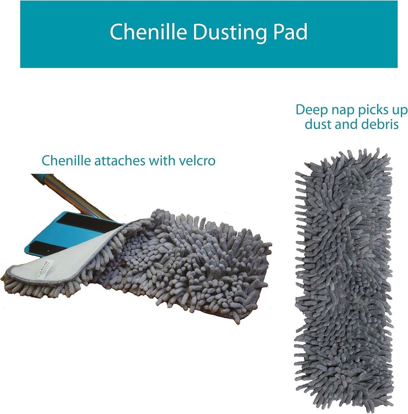 CalFlor P Chenille Dusting Pad for use on Wood Laminate Tile Stone Concrete WPC Vinyl and LVT Single Pack - Image 2