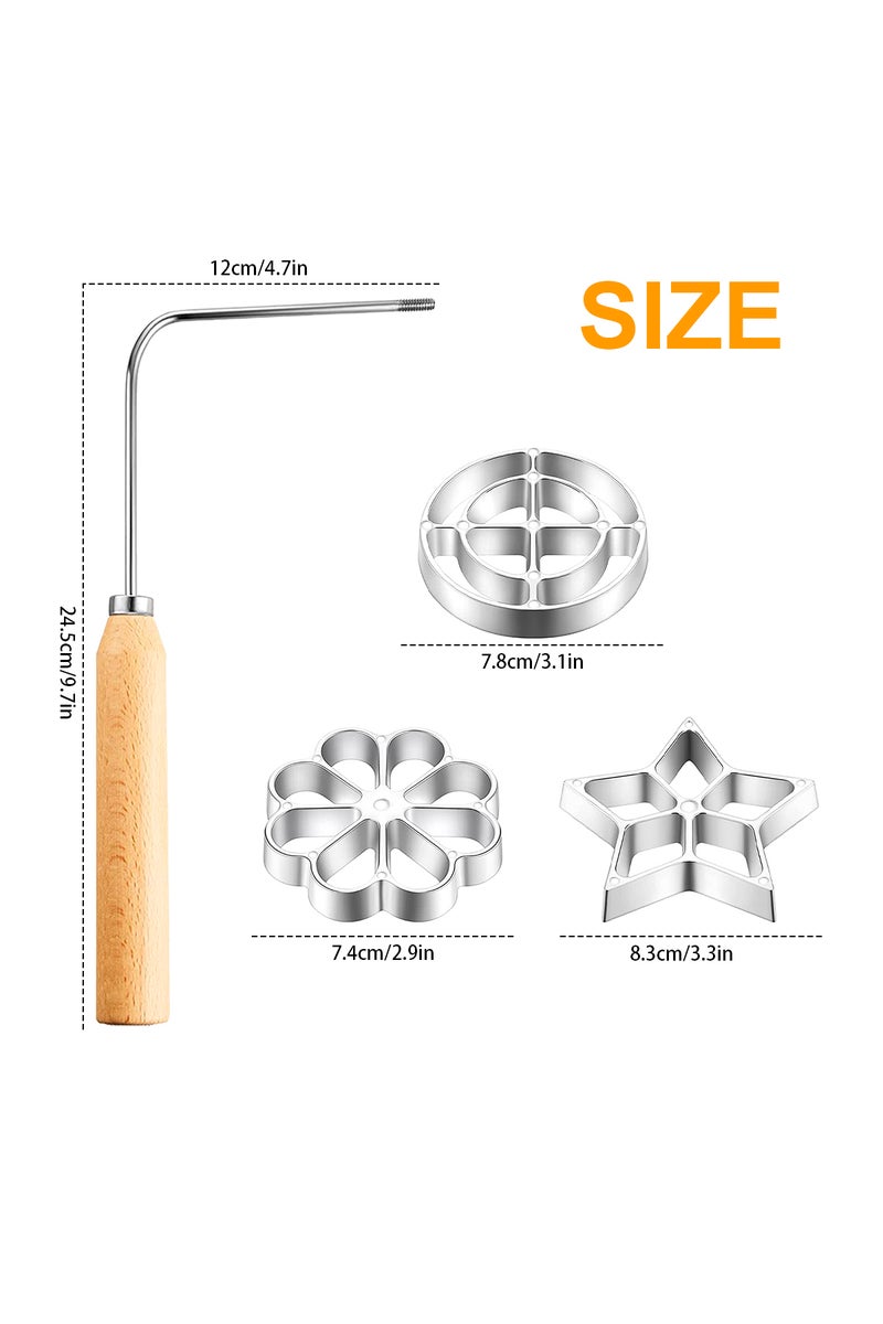 إيروريكس 4 قوالب ألومنيوم لصنع الورود، قالب بونيولوس بمقبض، أدوات معجنات، صانع كعك أتشابام