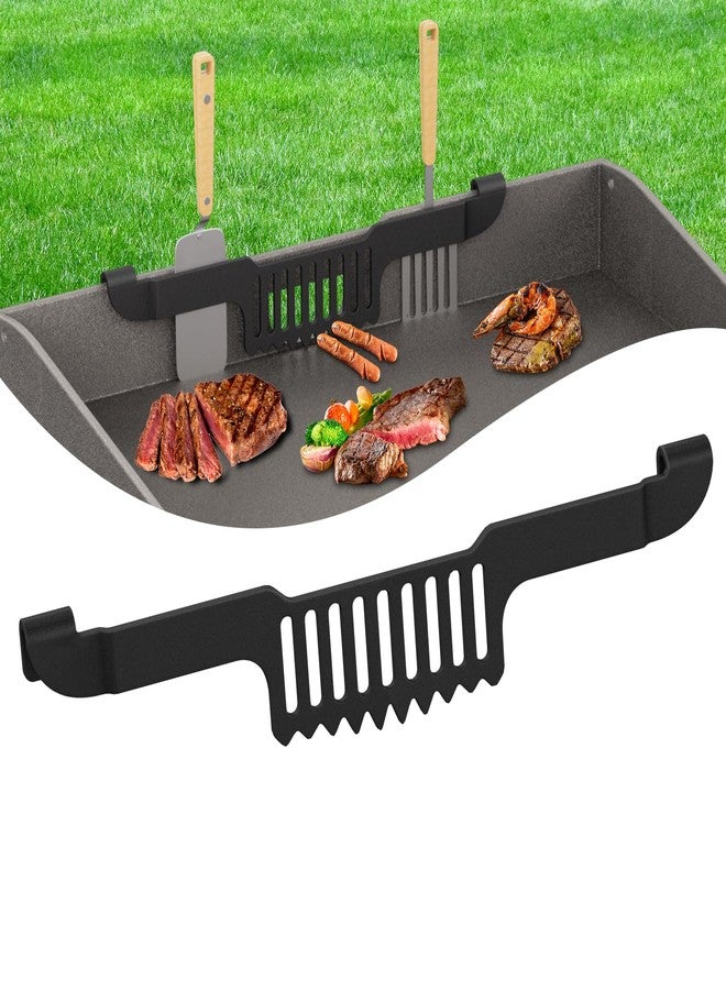ZHSX Grease Gate Spatula Holder for Blackstone Griddle,11.8 Inch Magnetic Design Stainless Steel Grease Trap Grill Food Mesh Screen Block Hold Rack Griddle Accessories for Blackstone(Black) - Image 1