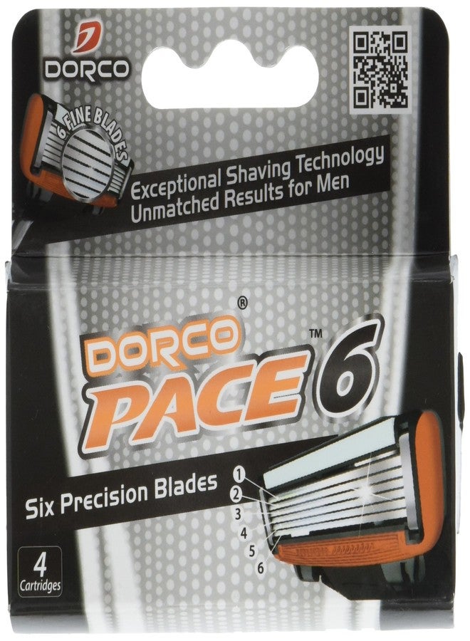 DORCO 6 Blade Razor Cartridges for Men (Dorco Pace)(SXA1040), 4 Count (Pack of 1) - Image 1