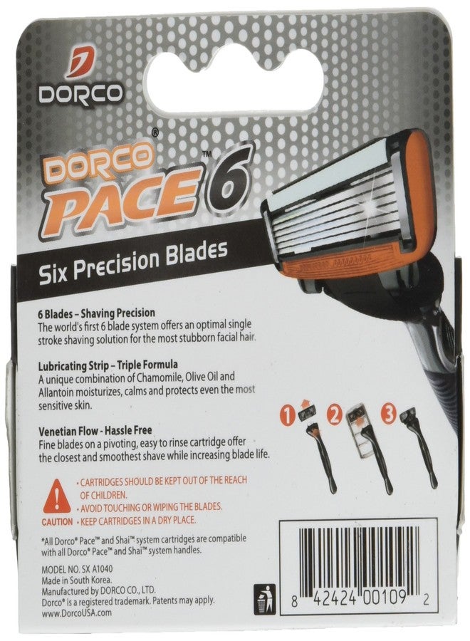 DORCO 6 Blade Razor Cartridges for Men (Dorco Pace)(SXA1040), 4 Count (Pack of 1) - Image 2