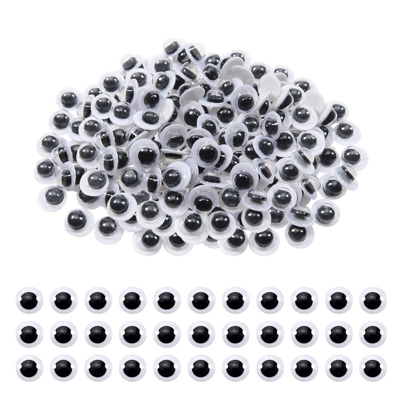 TOAOB THE ONE AND ONLY BABY TOAOB 500pcs Mini Wiggle Googly Eyes with Self Adhesive Black White Round Sticky Wobbly Eyes Plastic Craft Eyes 5mm for Soft Doll Making Plush Crochet Stickers and DIY Crafts