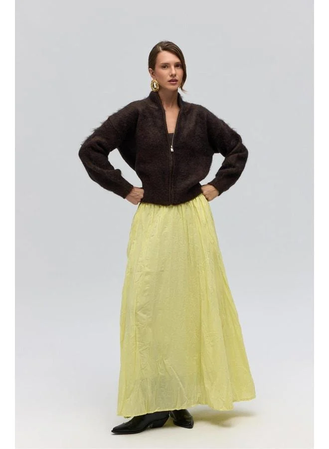 Bohemai  Jayla Crinkled Detail Yellow Long Skirt. for Women | Best Price UAE