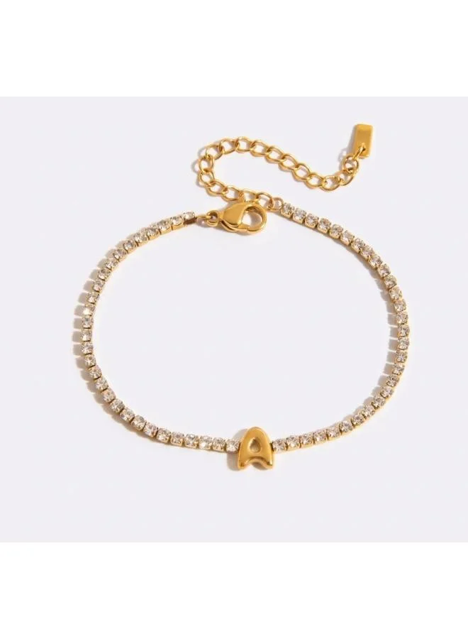 Letter A Initial Tennis Bracelet