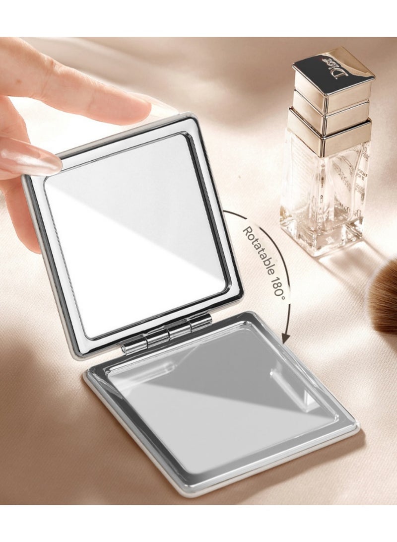 Mini Portable Double Sided Folding Makeup Mirror for Women PU Leather Surface Magnetic Open Close High Definition Mirror Travel Essential - Image 5