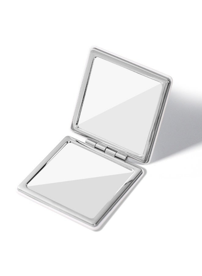 Mini Portable Double Sided Folding Makeup Mirror for Women PU Leather Surface Magnetic Open Close High Definition Mirror Travel Essential - Image 1