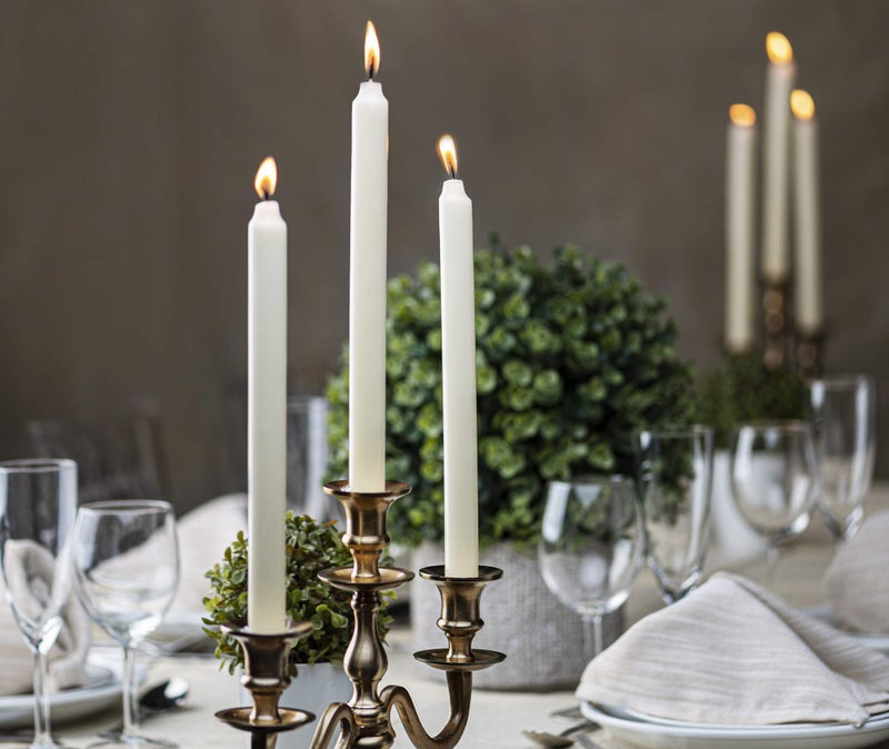 BOLSIUS Ivory Dinner Candles - 10 Pack Unscented 9 Inch Straight Taper Candle Set - 8 Hour Burn Time - Premium European Quality - Smokeless And Dripless Household, Spa, Wedding, And Party Candlestick - Image 4