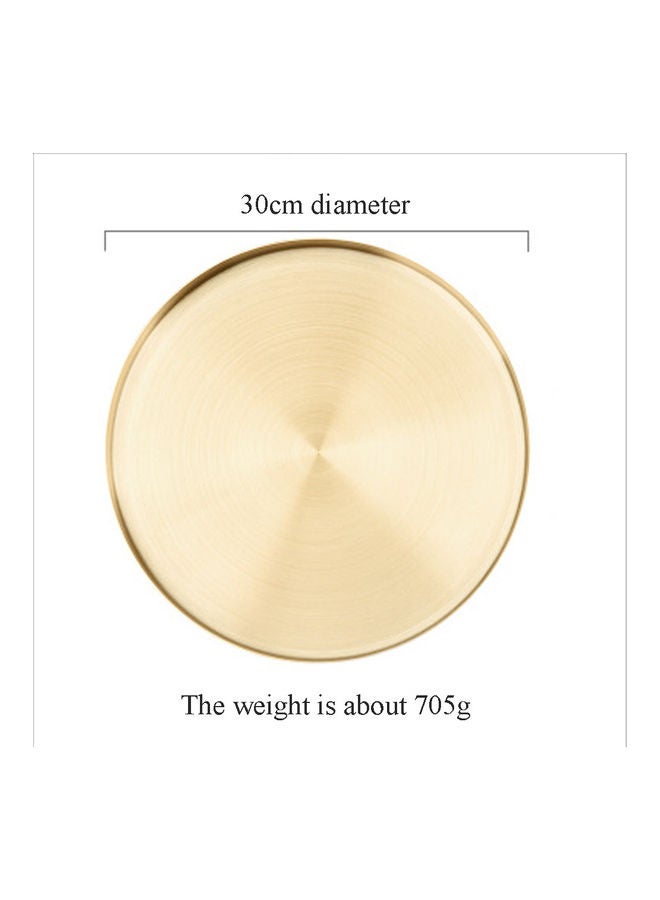 European Style Golden Stainless Steel Circular Tray Gold 30cm - Image 2