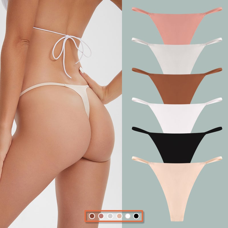 Thin Strap Thong Underwear Daily G String Thong Ice Silk Seamless T-Shaped Pants American Style - Image 2