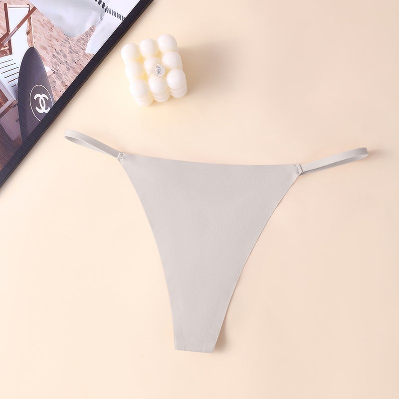 Thin Strap Thong Underwear Daily G String Thong Ice Silk Seamless T-Shaped Pants American Style - Image 1