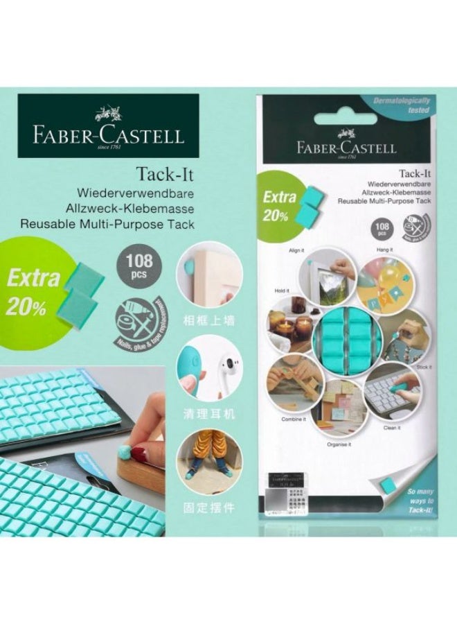 Faber-Castell Tack-It Reusable Multi-Purpose Adhesive Tack With Extra 20% Putty Green 108 Pieces - Image 4
