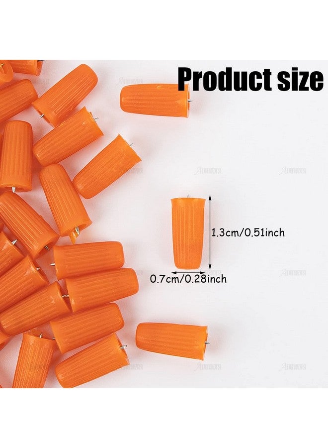AUEAR - 100 Pack Eyelash Glue Bottle Plug Blocking Needle Glue Bottle Pins Plastic Bottle Sealer For Beauty Salon Eyelash Extensions Makeup Tools Orange - Image 1